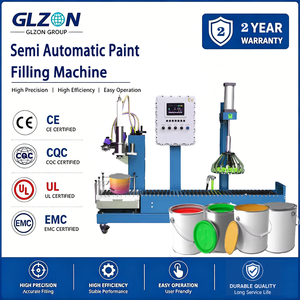 Ligne de production complète de machines de remplissage de peinture entièrement automatiques et semi-automatiques pour bidons, seaux et bacs de peinture, <span class=keywords><strong>avec</strong></span> fonction de capsulage et de convoyage - Product Image 1