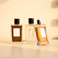 Fabrication de gros moderne Rectangle vide givre 100ml 30ml 50ml flacons de parfum en verre avec bouchon non magnétique