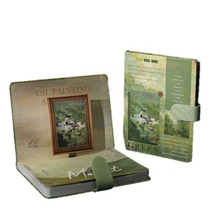 Quaderno con pittura a olio, luce e ombra, bellezza retrò, diario magnetico con chiusura a fibbia, a tema dipinti famosi, in inglese, per il mercato transfrontaliero. - Product Image 5