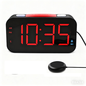 New đa chức năng LED USB điện thoại sạc đồng hồ tà vẹt điếc báo động lớn Đồng hồ báo thức rung - Product Image 1