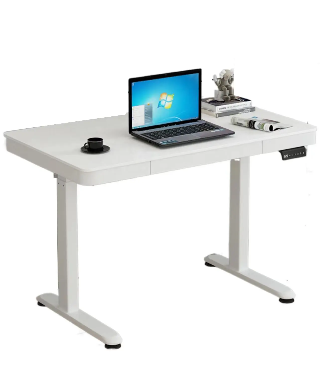 Mesa ajustável altura ajustável mesa ergonômico elétrico sentar-se para ficar mesa com gaveta para uso doméstico e de escritório