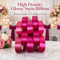 Ruban de décoration de mariage en satin, ruban brillant haute densité, boîte cadeau de fête, décoration de mariage, emballage de luxe, anniversaire, Halloween