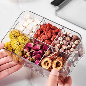 Food Grade Non-toxic Plastic Rectangle Compartment Sealed Jar Eco-Friendly <b>Stackable</b> <b>Storage</b> <b>Box</b> for Flower Tea Grain Dry Goods - Product Image 3