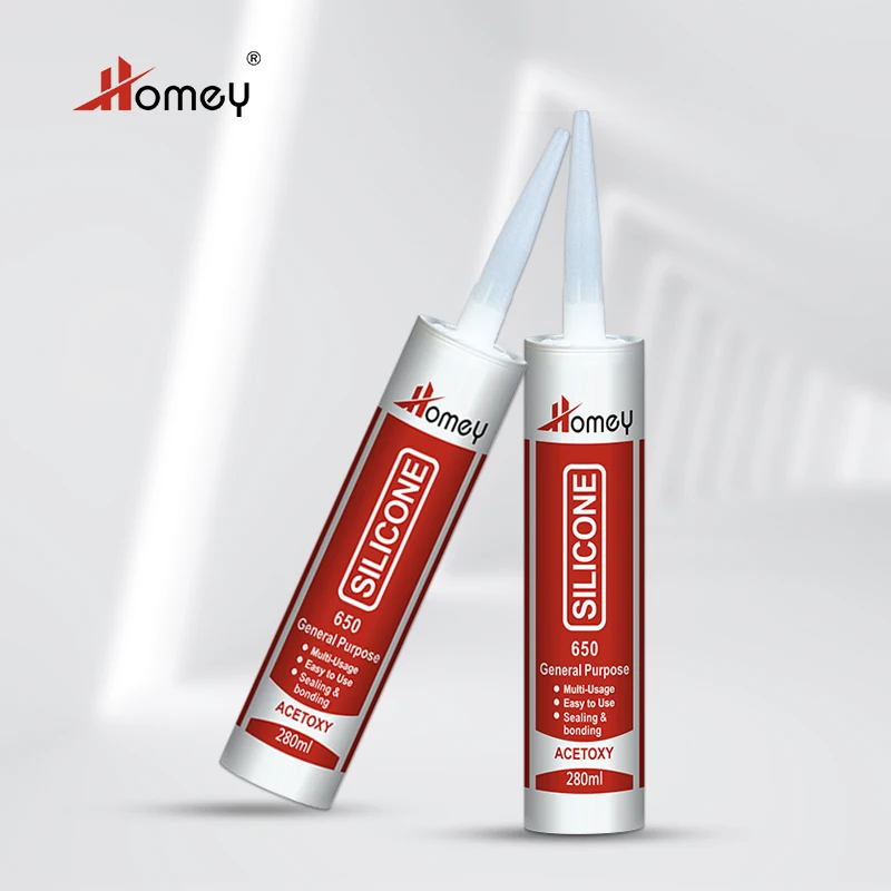 Homey 650 General Purpose Transparent And Colors Acetoxy Silicone Sealant