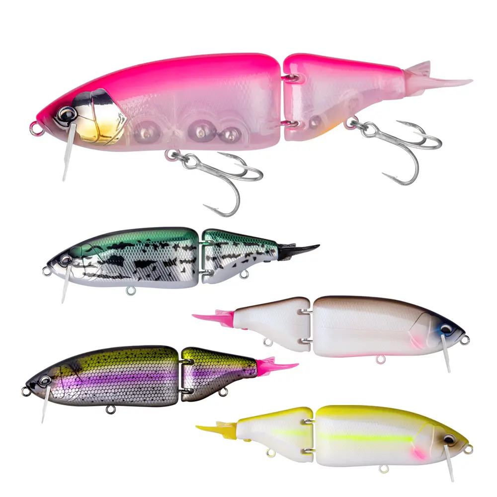 Multi Jointed segments UV effect 3 Lips 5 Tails Detachable Design floating sea Fishing hard Lure bass lure