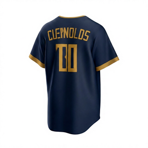 Maillot de baseball unisexe noir avec numéros et noms dorés imprimés au dos, coupe classique, manches longues, polyester respirant, toutes saisons, 3D - Product Image 4