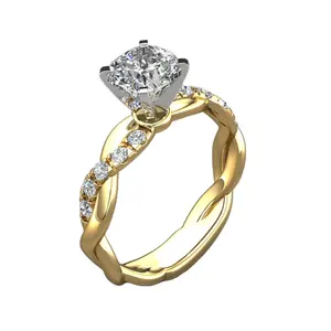 Luxury Cubic Zircon 18k Gold Plated Diamond Rings Engagement Jewelry Women Sterling Silver 925 Wedding Ring