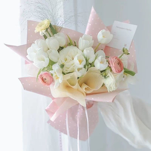 Kertas Pembungkus Bunga Korea, Kertas Pembungkus Buket, Kertas Pembungkus Bunga Tahan Air, Kertas Polkadot - Product Image 6