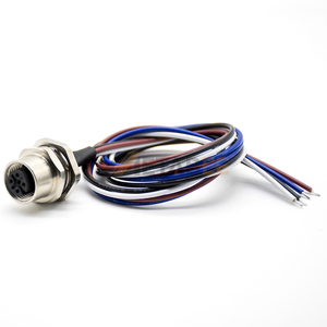 Connecteur femelle à <span class=keywords><strong>montage</strong></span> sur panneau IP67 M12 4 broches à code A avec câbles <span class=keywords><strong>de</strong></span> 22 AWG pour armoire <span class=keywords><strong>de</strong></span> capteur - Product Image 4