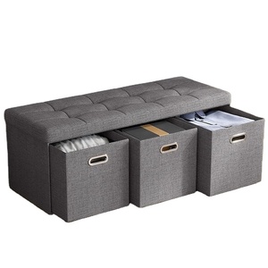 110*38*38cm vải lanh bên trong hiện đại có thể gập lại tùy chỉnh sử dụng nhà phòng khách phòng tập thể dục nhập đồ nội thất lưu trữ băng ghế dự bị Ottoman Phân - Product Image 1