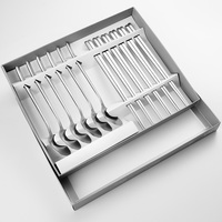 12 pièces couverts en acier inoxydable cuillère coréenne couverts boîte-cadeau présent pour noël mariage anniversaire