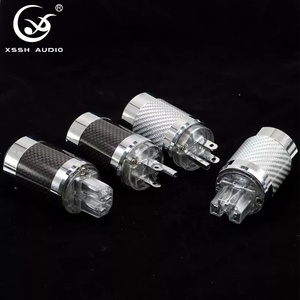 Prises électriques version américaine XSSH YIVO haut de gamme en <span class=keywords><strong>fibre</strong></span> de carbone, cuivre plaqué rhodium, 15A, mise à la terre standard, 3 broches - Product Image 2