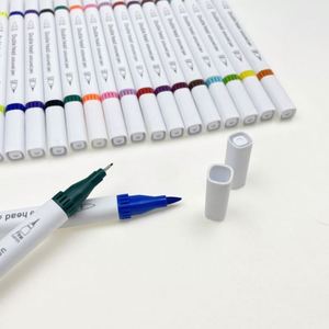 New Permanent Washable Paint Set Custom Dual Tip Art Fineliner Brush Marker Pen - Product Image 1