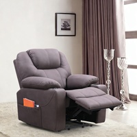 Fauteuil inclinable à positionnement infini, style traditionnel, ergonomique, durable, pour salon, avec porte-gobelet et pochette latérale, rembourrage doux