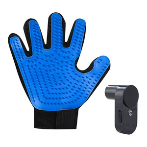 Gant de toilettage pour animaux de compagnie avec brosse de massage et fonction brume d'eau, couleur bleue, pour chats à poils courts - Product Image 5