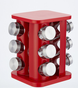 Juego de soporte giratorio para cocina, tarros de vidrio, especias, vinagrera de acero inoxidable, 12 Uds. - Product Image 3