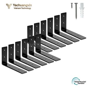 Yachuangxin Flat Iron Connector <b>Bracket</b> <b>Black</b> Matte Finish 90 Degree Home Installation Hardware - Product Image 4