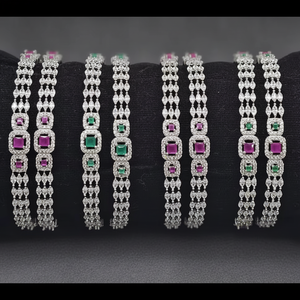 Conjunto de pulsera de elegancia radiante de Plata de Ley 925, brazaletes de moda de lujo, diseño de AD de elegancia radiante, brazaletes de lujo de plata 925 - Product Image 1