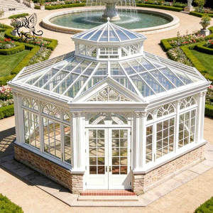 Serre en verre victorienne avec structure en acier BLVE, toit à pignon et aérations <span class=keywords><strong>pour</strong></span> jardin et cour arrière - Product Image 3