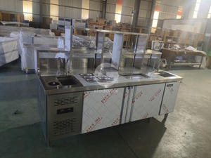 Comptoir de service pour thé, bar à thé au lait avec table de travail intégrée - Product Image 4