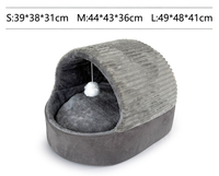 Lit pour chat en forme de grotte avec oreiller et jouets pour chat, lit pour animaux de compagnie pour chats d'intérieur, confort réversible pour toutes les saisons