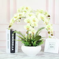 LUYI-Produk Terlaris Bunga Anggrek Phalaenopsis Buatan yang Terlihat Alami dalam Pot
