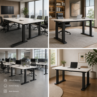 Bureau debout stable à 4 pieds avec structure en acier robuste