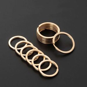 25-30mm Runde Schlüsselringe im Großhandel, Schlüssel- und Bastelzubehör, Flache Metall-Schlüsselringe, Goldene Flache Schlüsselanhänger, Zubehör in Großmengen - Product Image 2