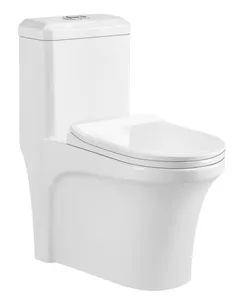 Yüksek kalite en çok satan tuvalet seramik zemin monte tek parça WC tuvalet kase satış yumuşak kapak beyaz koltuk tarzı desen banyo