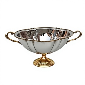 Tazón de Servir de Metal Hecho a Mano, Desechable, Ecológico, Pulido, Estilo Japonés, para Hotel, Boda, Decoración y Exhibición de Alimentos - Product Image 1