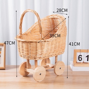 Nuovi Arrivi: Cesti in <span class=keywords><strong>Vimini</strong></span> per Bambini, Cesto Retrò Intrecciato, Decorazione per Cameretta, Giocattoli per Bambini, Giocattolo per Passeggino - Product Image 5
