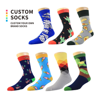 Nouveauté Design Personnalisé Personnalisé Happy Fashion Chaussettes Carton Respirant Chaussettes Drôles pour Hommes