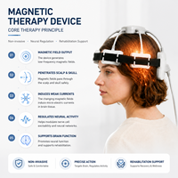 Appareil de thérapie magnétique TMS, machine de stimulation cérébrale basse fréquence avec casque 6 zones 50 Hz, appareil de thérapie pour hôpitaux et cliniques