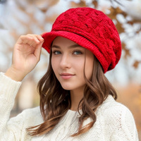 Nouvelle casquette de baseball en tricot pour l'hiver, chaude et résistante au froid, doublée de polaire, pour femmes d'âge moyen et âgées
