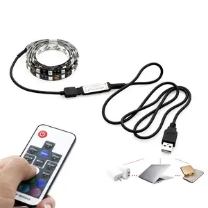 Светодиодная лента 5050SMD DC5V, гибкая светодиодная лента RGB 0,5 м 1 м 2 м 3 м 4 м 5 м ТВ, настольный экран, подсветка, Диодная лента