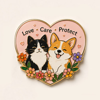 Broche personnalisée en émail souple avec logo, thème animalier de protection et de secours, badge métallique pour sac à dos et décoration vestimentaire