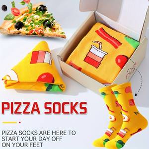 بيتزا مريحة جيدة التهوية جديدة غريبة هدية الجوارب زوج لعيد الحب عيد الهالويون مع طاقم طول الشعار على الكفة - Product Image 2