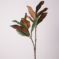 Branches de feuillage de magnolia artificielles, toucher réaliste, fleurs de grandiflore, feuilles en plastique, décoration de table, bureau, maison