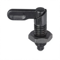 Vis à oreilles K0348 M16 en acier oxydé noir, partiellement filetées, avec poignée à ailettes