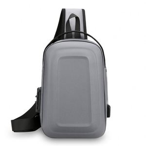 Sac banane de sport pour homme en PU avec motif ceinture et fermeture éclair – Style universitaire tendance - Product Image 2