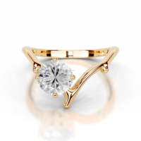 Bague en argent 925 plaqué or, motif floral et feuille de vigne, sertie de moissanite, nouvelle collection Flora Series, pour bal forestier