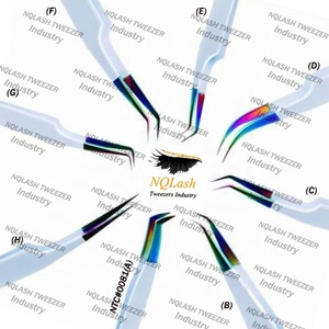 Super Quality <b>Rainbow</b> Tip & White Color Eyelash Extension Tweezers / Russian Volume Tweezers From NQLASH Tweezers - Product Image 1