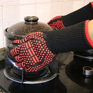 <b>Silicone</b> Gel Non-Slip Safety <b>Gloves</b> Heat Resistant and Fireproof for BBQ <b>Oven</b> Kitchen Use - Product Image 6