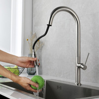 Robinet de cuisine contemporain Weihao à poignée unique, en acier inoxydable durable, robinet de cuisine moderne