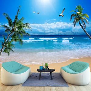 <span class=keywords><strong>Papier</strong></span> <span class=keywords><strong>peint</strong></span> auto-adhésif 8D avec <span class=keywords><strong>vue</strong></span> <span class=keywords><strong>sur</strong></span> la <span class=keywords><strong>mer</strong></span>, fond de télévision, plage, chambre d'hôtel, ciel bleu et nuages blancs, vente en gros - Product Image 1
