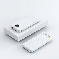 Batterie externe portable Li-Polymère 10000mAh 20000mAh 22.5W avec charge rapide PD, écran LED et 4 câbles USB Type-C Android