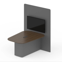 Mesa de Reuniones Ajustable con Soporte para TV Integrado y Sistema de Gestión de Cables para la Colaboración en Oficinas Corporativas