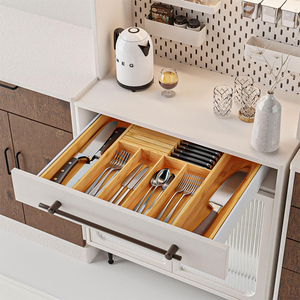 Organiseurs de <span class=keywords><strong>tiroirs</strong></span> de cuisine portables, séparateurs amovibles pour blocs à couteaux, organisation de couverts, d'ustensiles et de nourriture pour salle de bain - Product Image 3