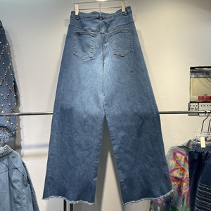 Boutique 2025 <span class=keywords><strong>Jeans</strong></span> Baggy da <span class=keywords><strong>Donna</strong></span> in Denim a Vita Alta con Perline a Forma di Farfalla Design Vintage e alla Moda per l'Estate 2025 - Product Image 3