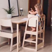 Chaise haute pliable en bois tour transformable pour tout-petits convertible en bureau et chaise pour enfants ensemble tour de cuisine pour enfants